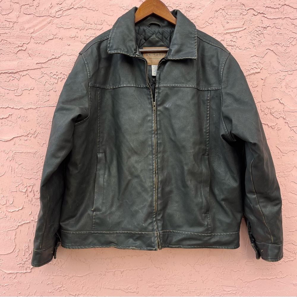 Vintage Arizona Jean Company Full Zip Jacket Distressed Black 90s Size Large